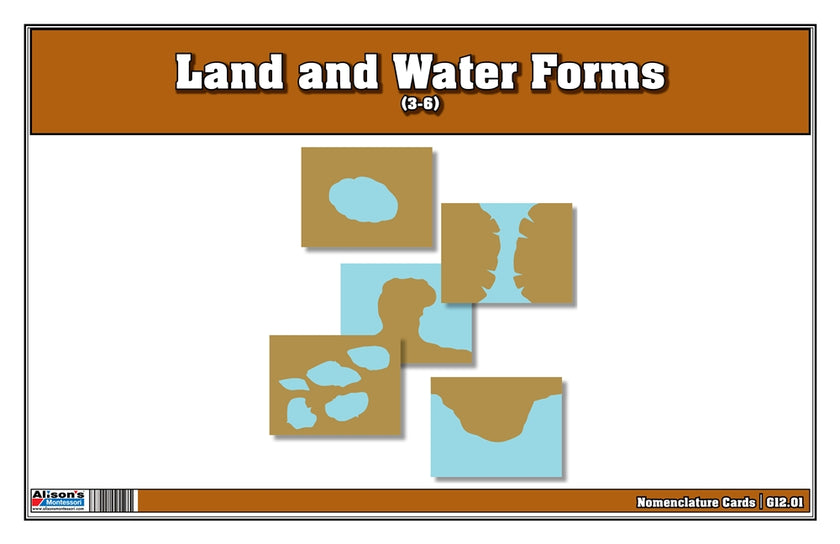 Land and Water Forms Nomenclature Cards 3-6 (Printed)