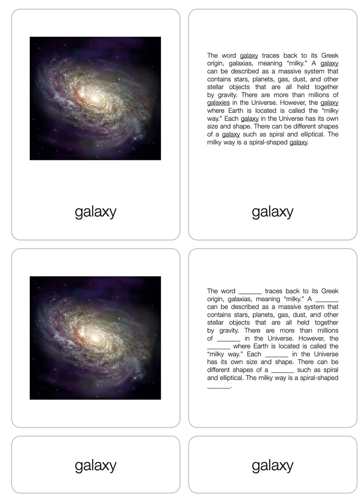 The Solar System Nomenclature Cards (6-9) (Printed)