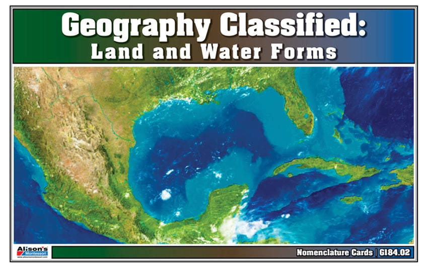 Geography Classified: Land and Water Forms Nomenclature Cards (Printed)