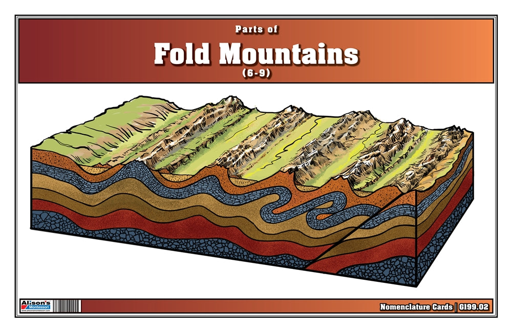 Parts of Fold Mountains Nomenclature Cards (6-9)