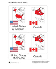 Flags and Maps of North America Three Part Cards (Printed)