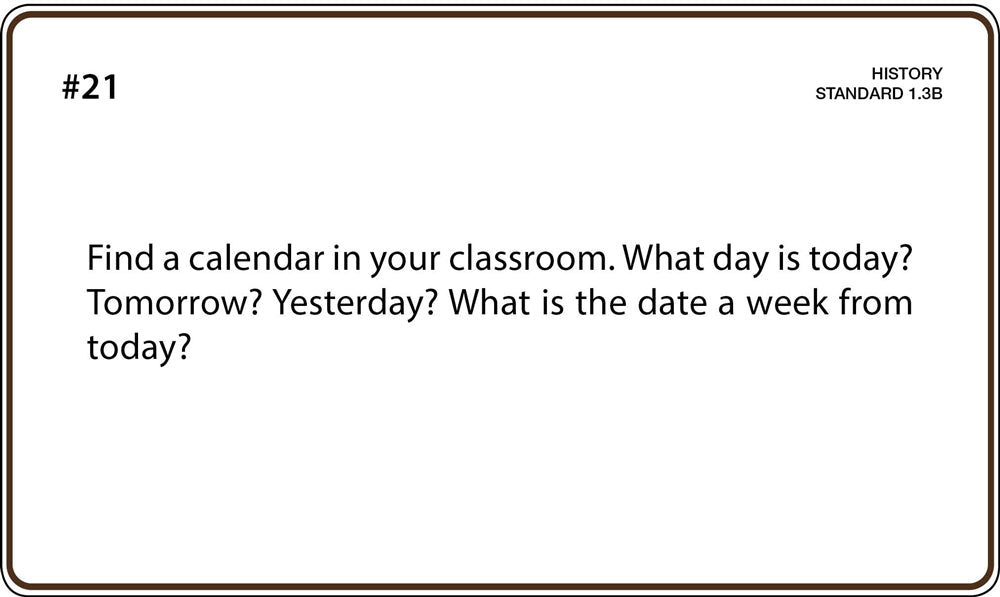 Social Studies Grade 1 Task Cards