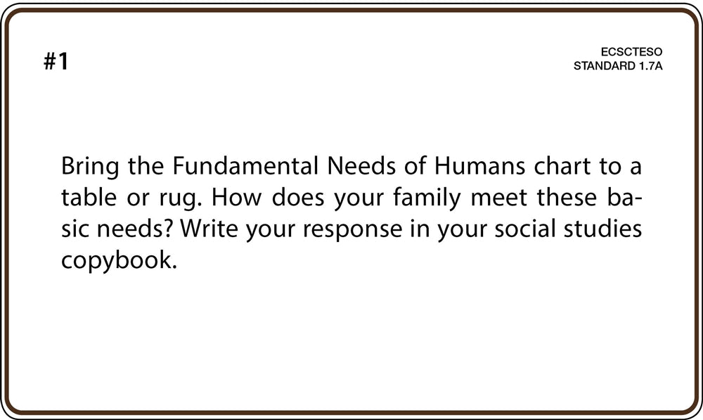 Social Studies Grade 1 Task Cards