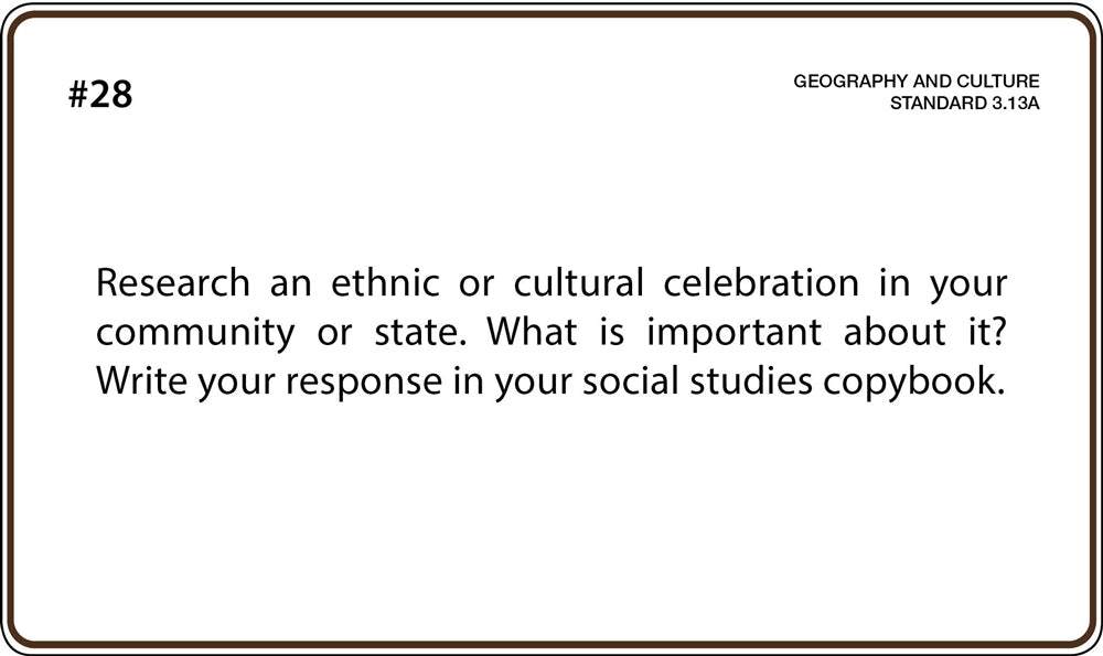 Social Studies Grade 3 Task Cards