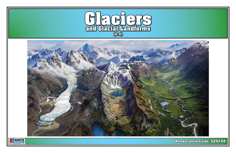 Glaciers and Glacial Landforms Nomenclature Cards (6-9) (Printed)