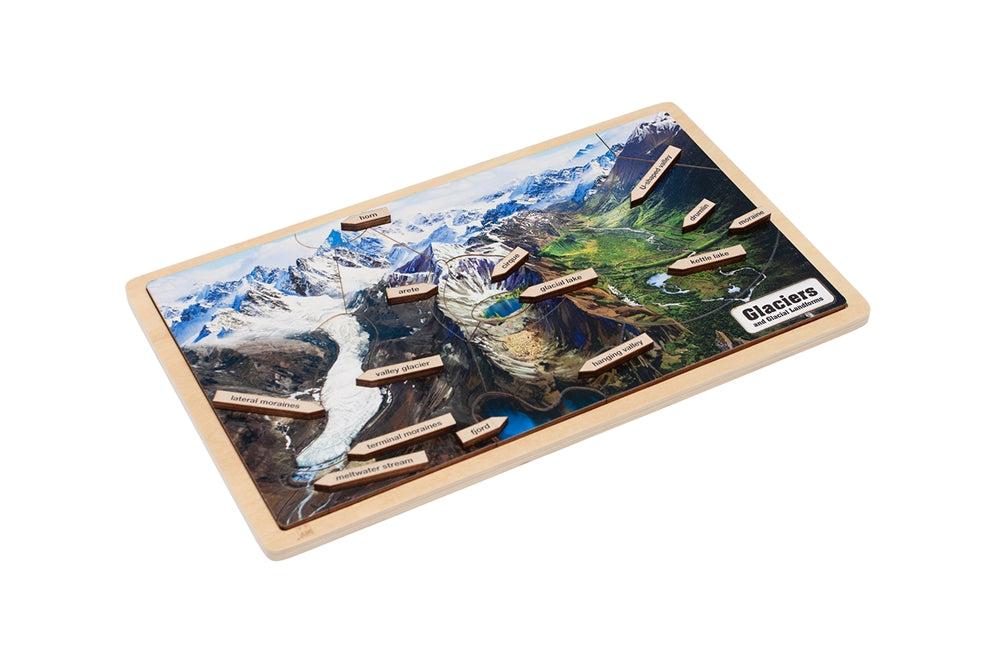 Glaciers and Glacial Landforms Puzzle with Nomenclature Cards (3-6) (Printed)