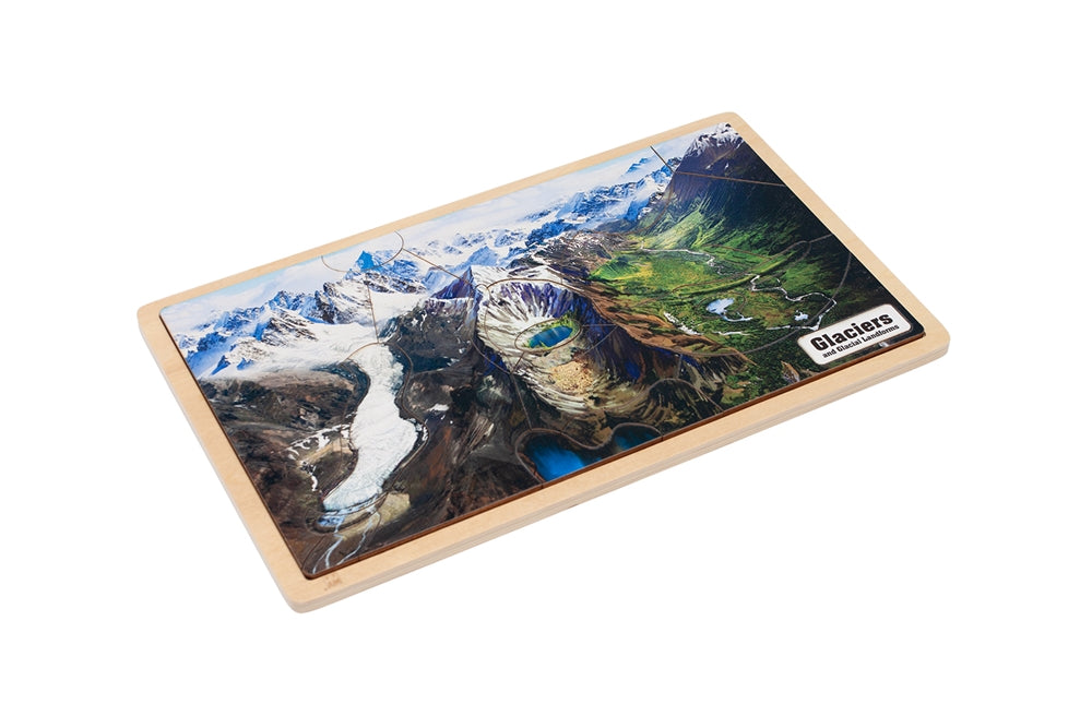 Glaciers and Glacial Landforms Puzzle with Nomenclature Cards (6-9) (Printed)