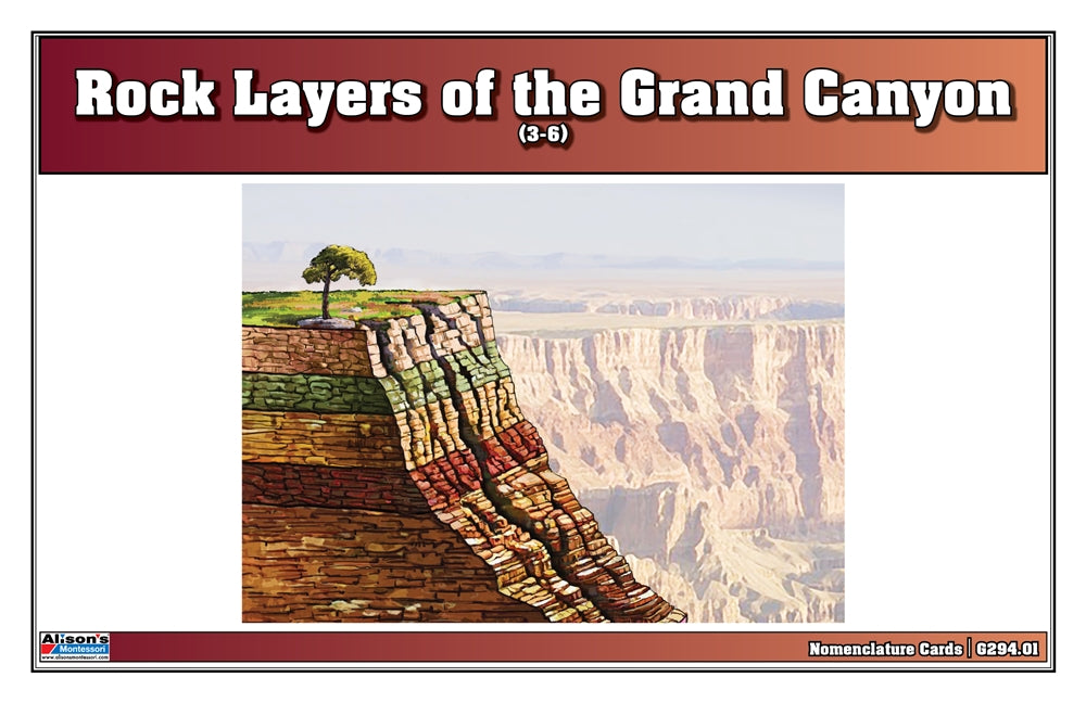 Rock Layers of the Grand Canyon Puzzle with Nomenclature Cards (3-6)