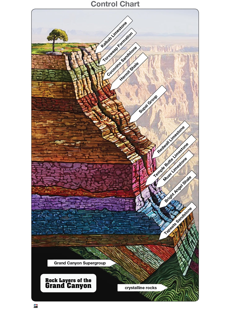 Rock Layers of the Grand Canyon Puzzle with Nomenclature Cards (6-9)