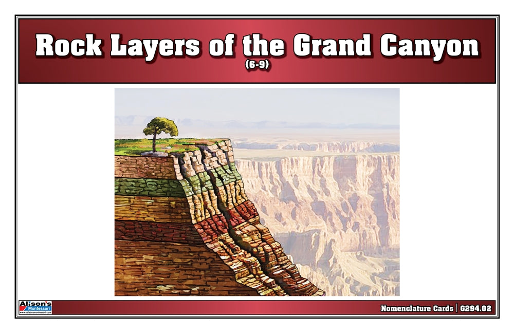 Rock Layers of the Grand Canyon Puzzle with Nomenclature Cards (6-9)