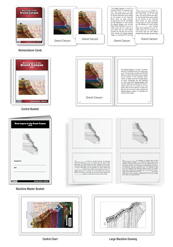 Rock Layers of the Grand Canyon Puzzle with Nomenclature Cards (6-9)