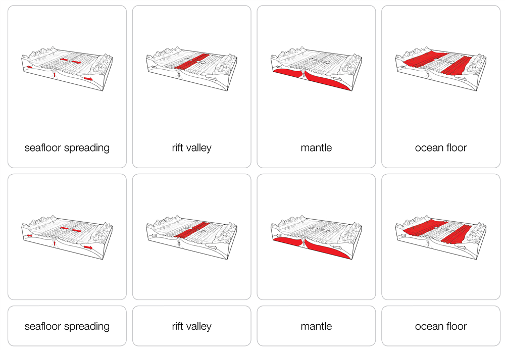Seafloor Spreading Puzzle with Nomenclature Cards (3-6)