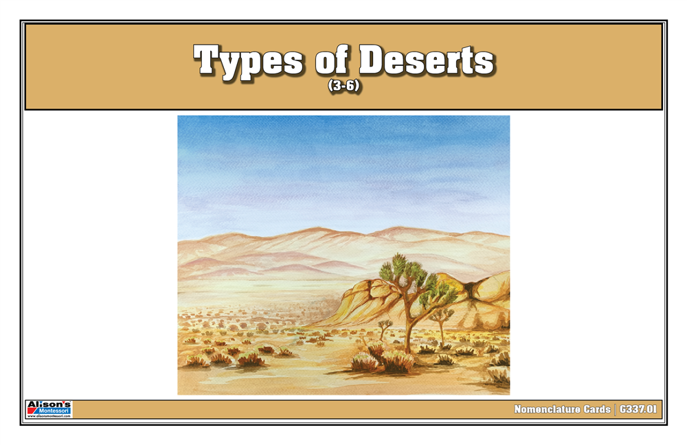 Types of Deserts Nomenclature Cards (3-6) (Printed)