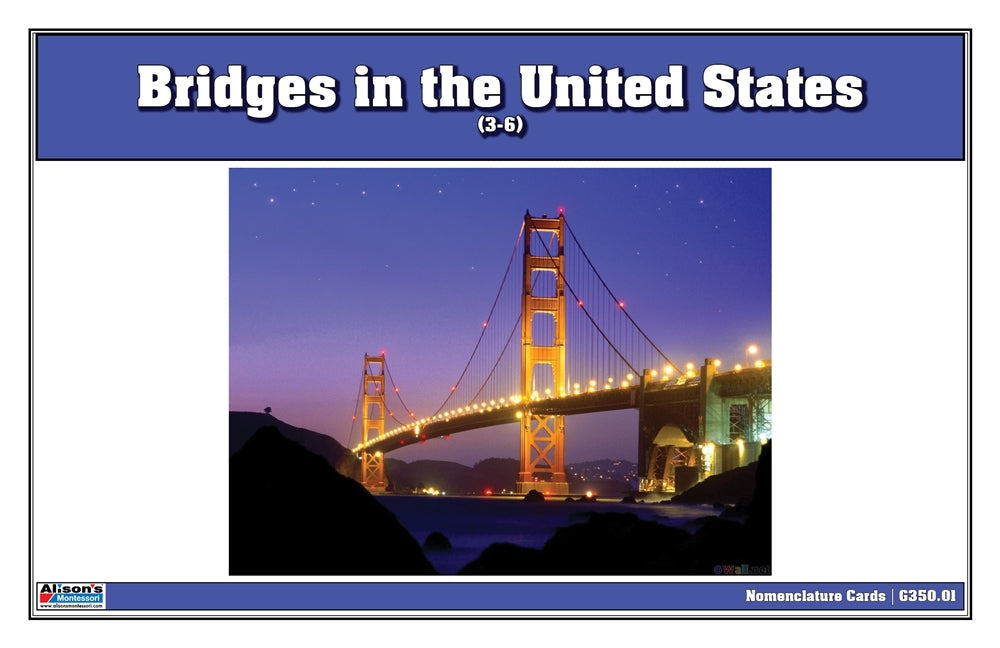 Bridges in the United States Nomenclature Cards (3-6) (Printed)