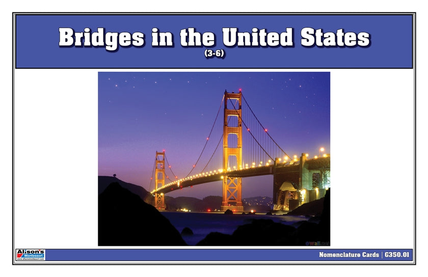 Bridges in the United States Nomenclature Cards (3-6) (Printed)