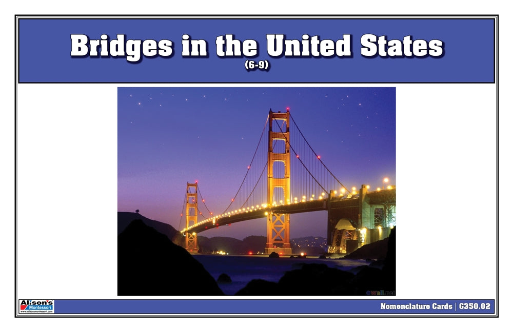 Bridges in the United States Nomenclature Cards (6-9) (Printed)