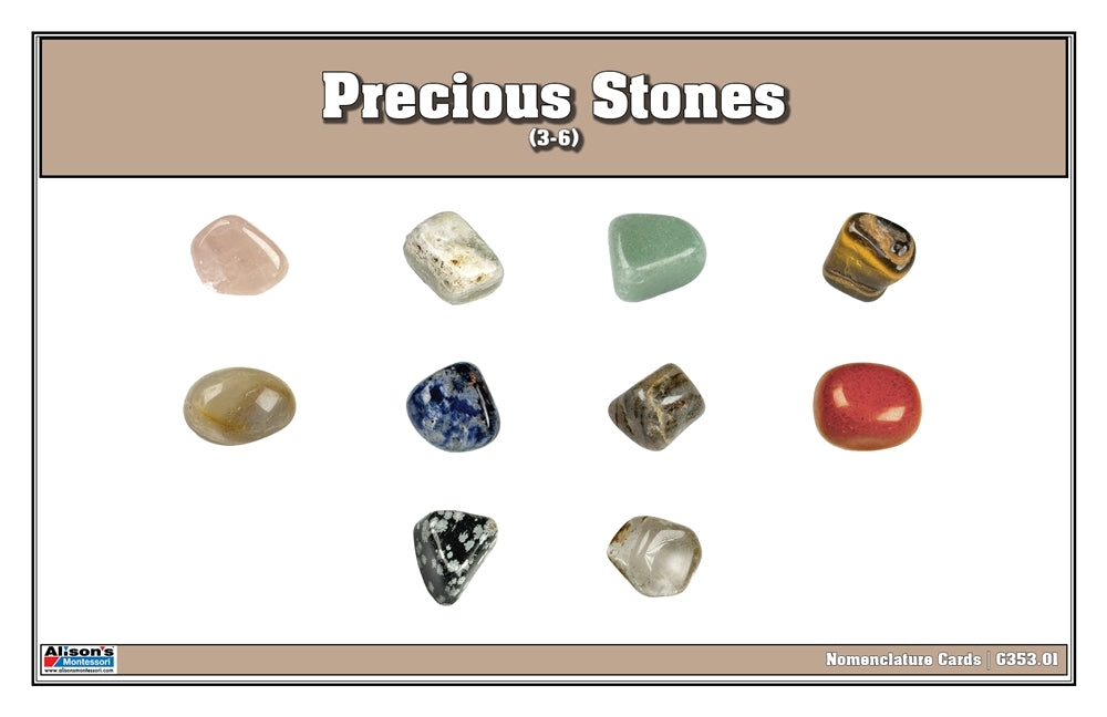 Precious Stones Nomenclature Cards (3-6) (Printed)