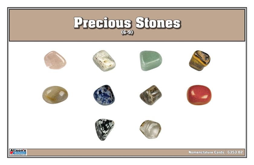Precious Stones Nomenclature Cards (6-9) (Printed)