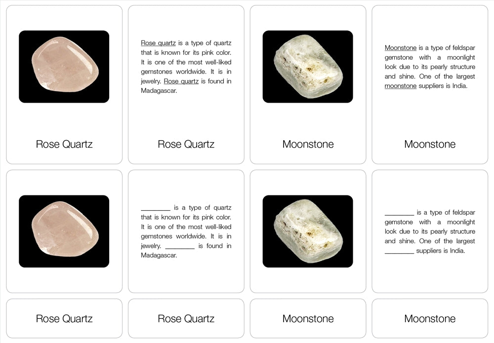 Precious Stones Nomenclature Cards (6-9) (Printed)