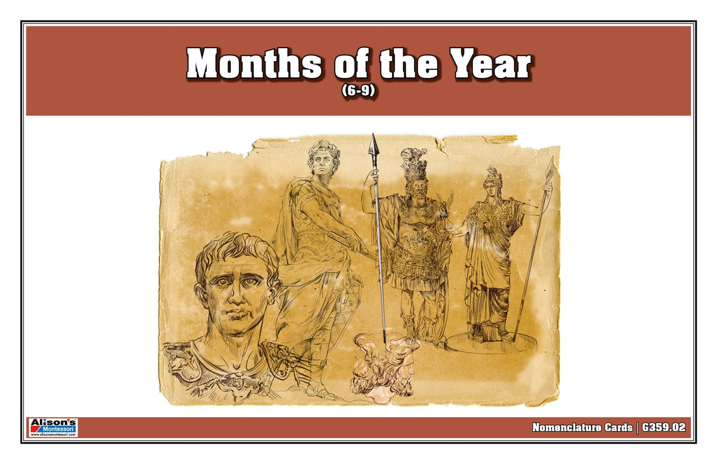 Months of the Year Nomenclature Cards (6-9) (Printed)