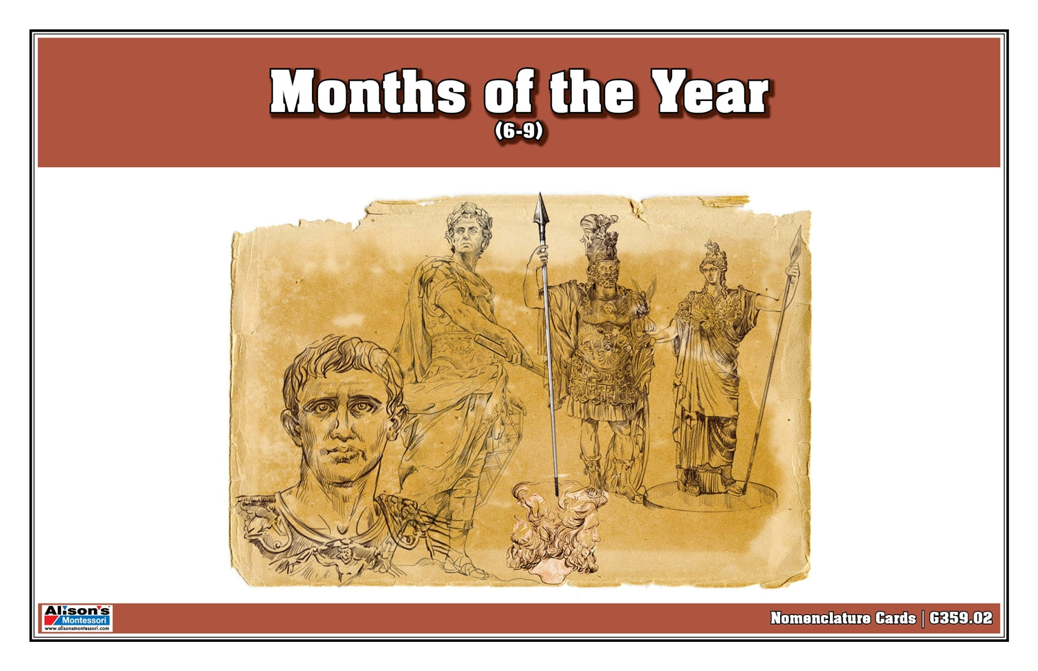 Months of the Year Nomenclature Cards (6-9) (Printed)