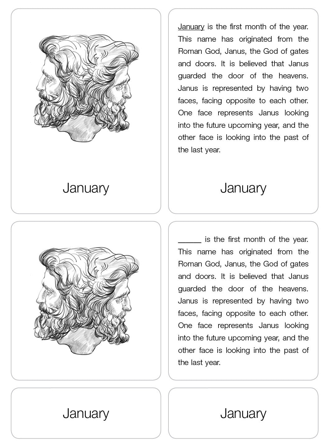 Months of the Year Nomenclature Cards (6-9) (Printed)