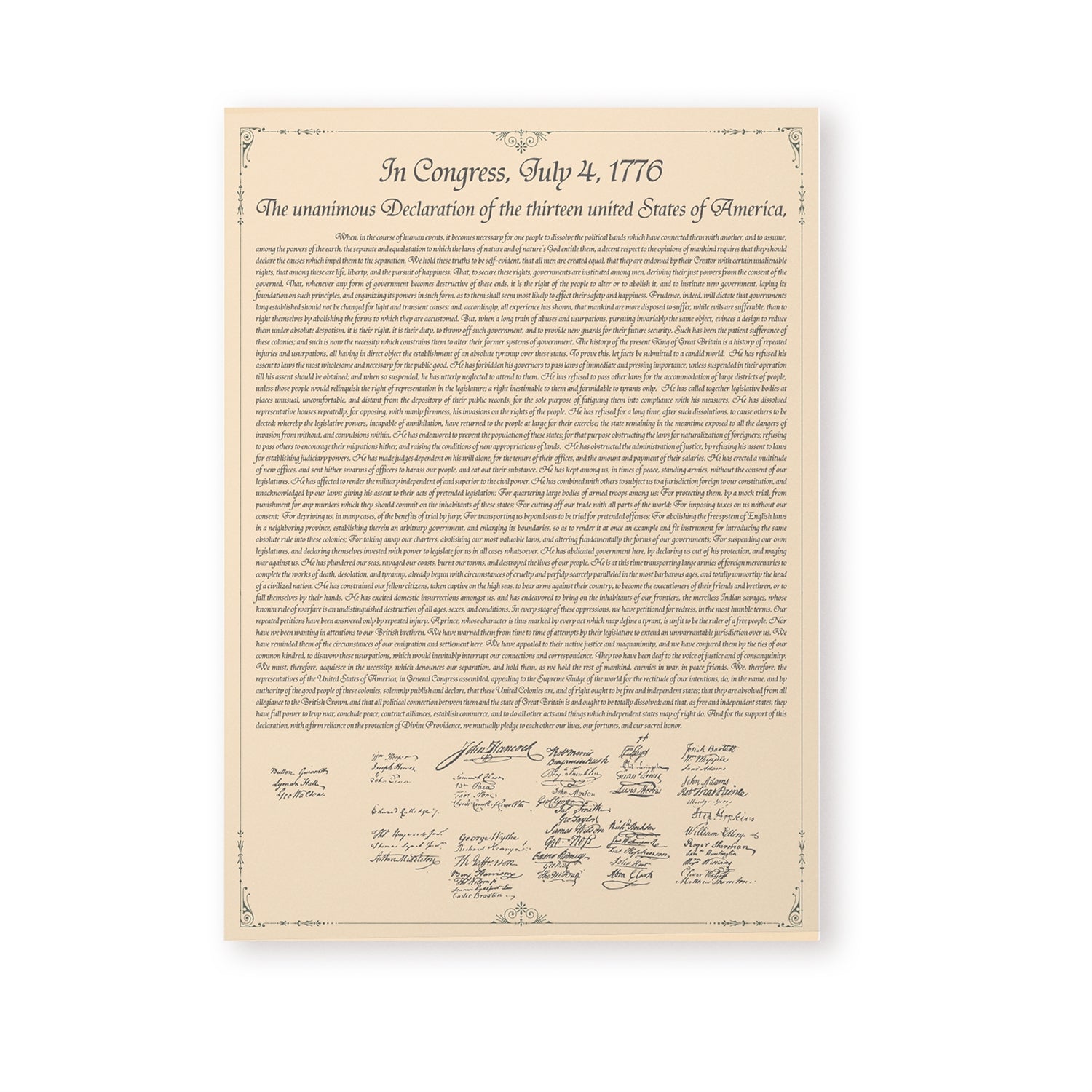 Declaration of Independence (Laminated and Cut)