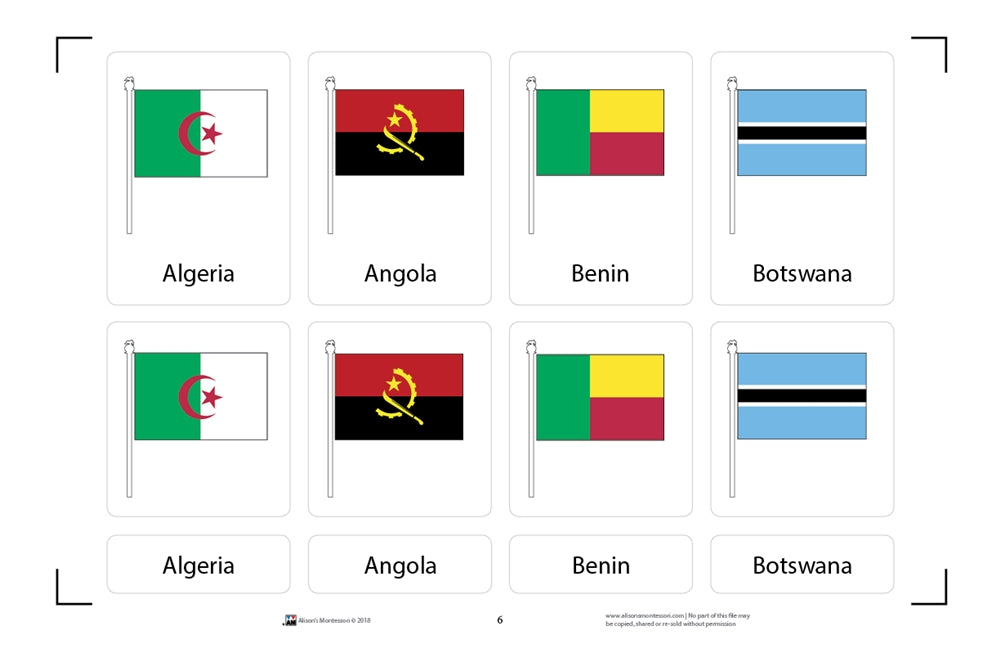 Flags of the World Nomenclature Cards (Printed)