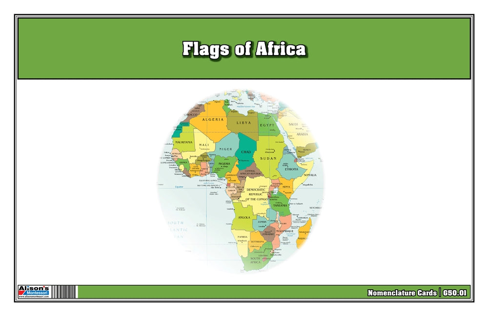 Flags of Africa Three Part Cards (Printed)
