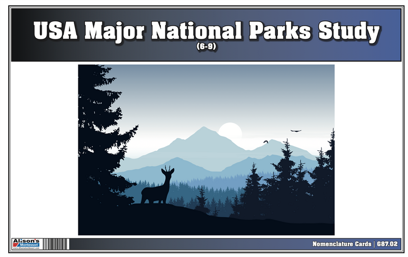 USA Major National Parks Study Nomenclature Cards (6-9) (Printed)