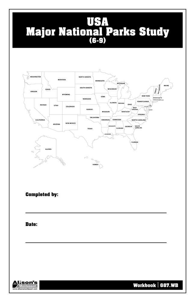 USA Major National Parks Study Workbook