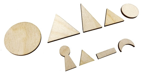 Wooden Parts of Speech Shapes