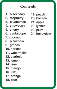 Fruit Matching Cards