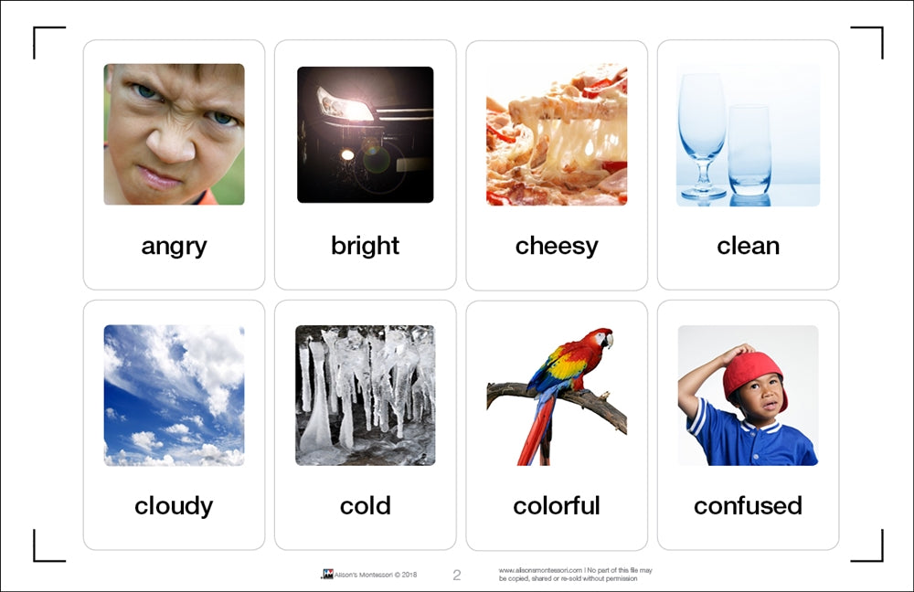 Adjective Picture Cards (Printed)
