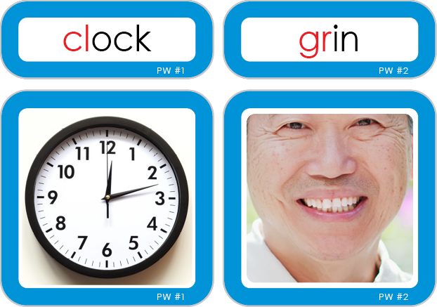 Consonant Blend Picture-Label Cards with Boxes