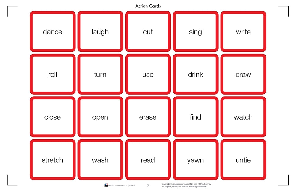 Action Cards (Printed)