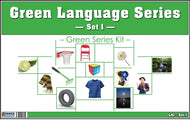 Montessori Green Language Series (Printed, Laminated & Cut) and Cabinet