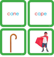 Montessori Green Language Series (Printed, Laminated & Cut) and Cabinet