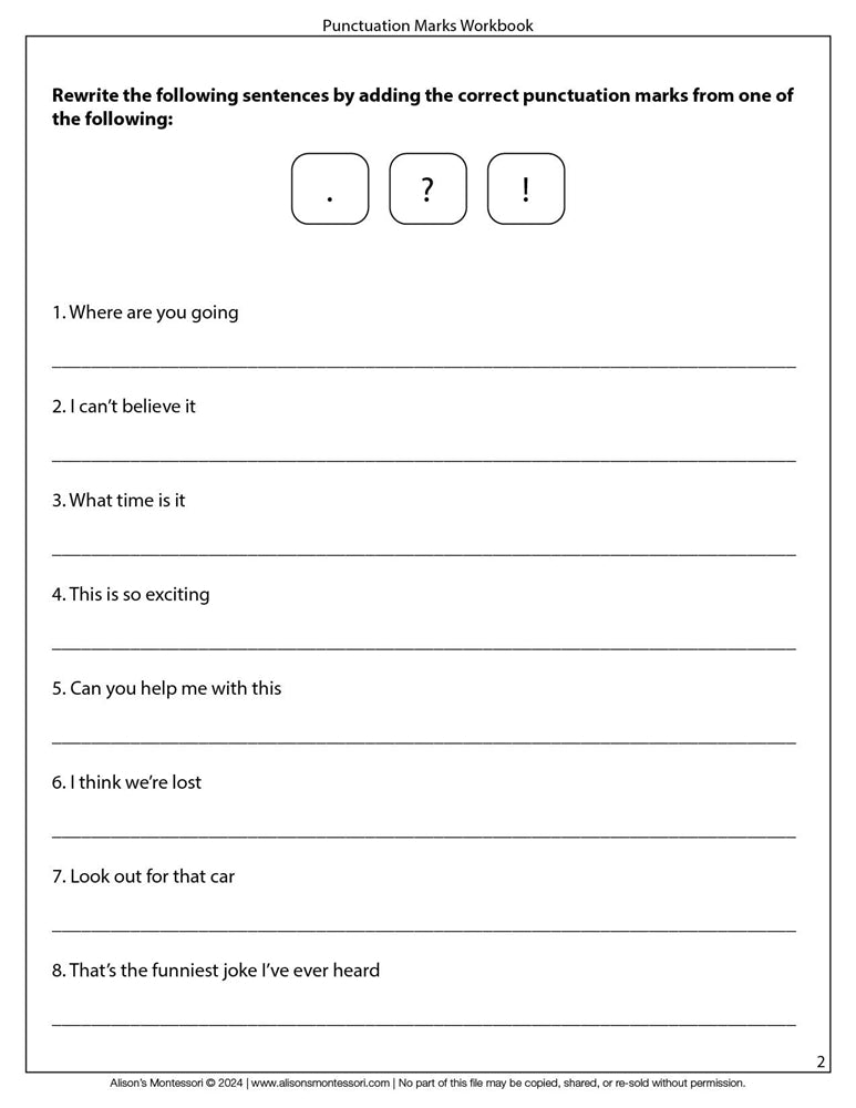 Punctuation Marks - Workbook
