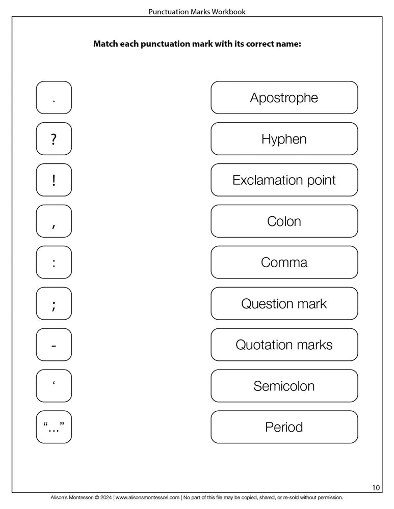 Punctuation Marks - Workbook