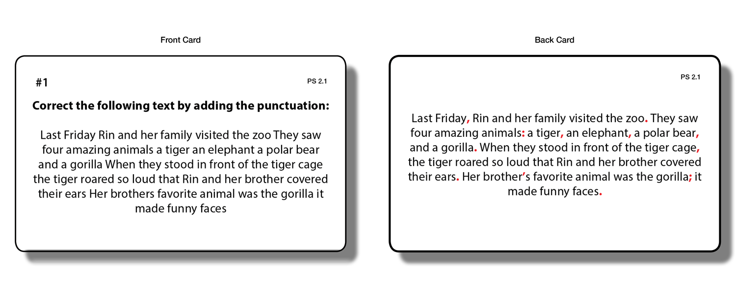 Punctuation Stories - Task Cards