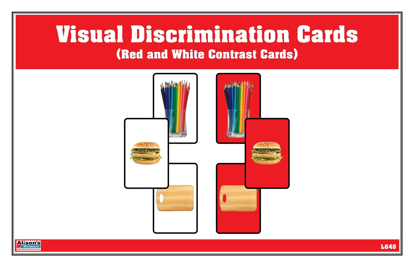 Visual Discrimination Cards: Red and White Contrast Cards