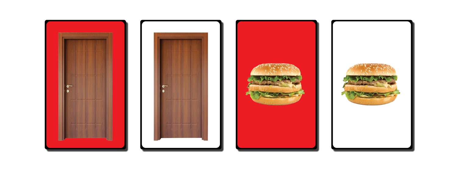 Visual Discrimination Cards: Red and White Contrast Cards