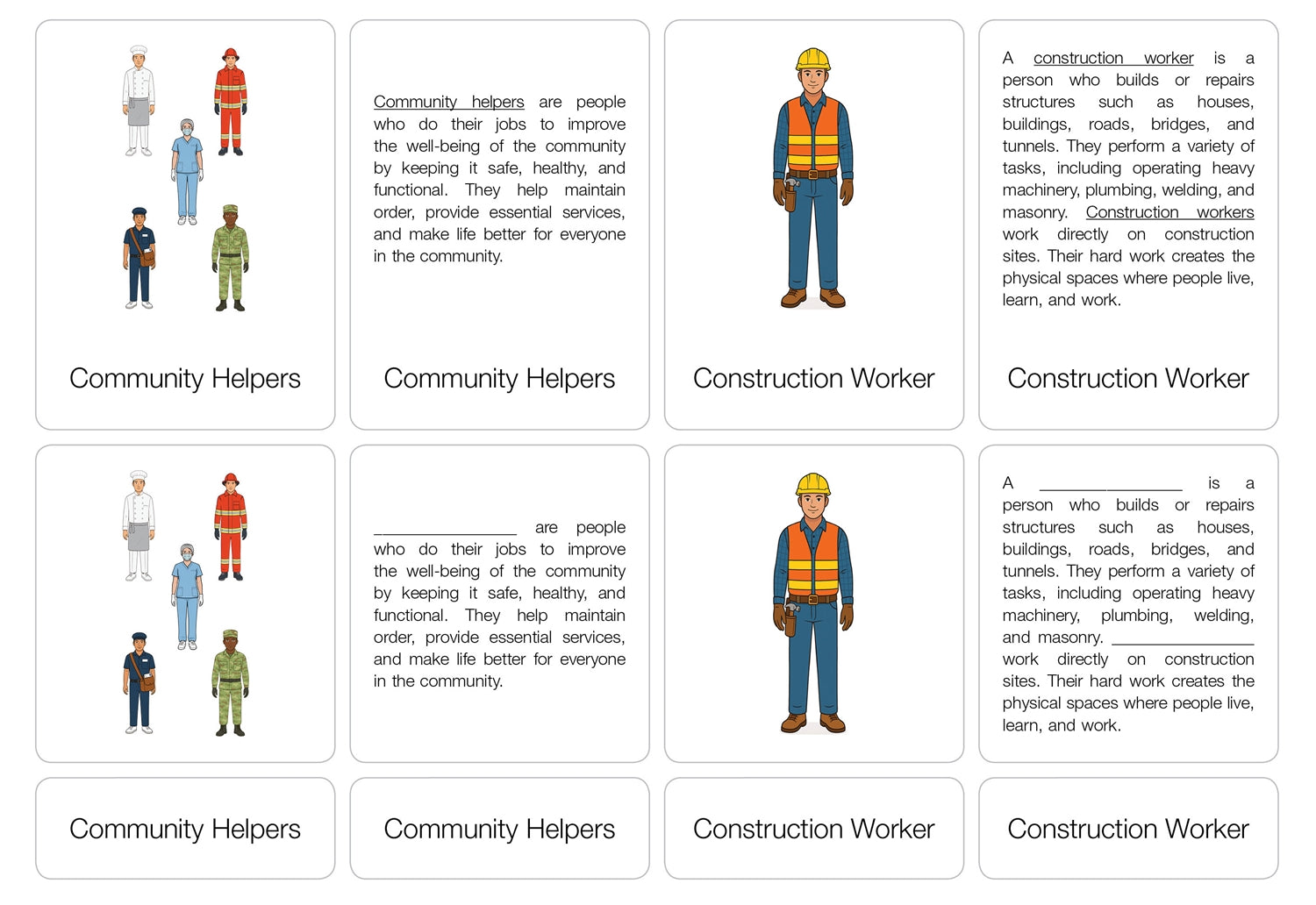 Community Helpers Nomenclature Cards (6-9) (Printed)