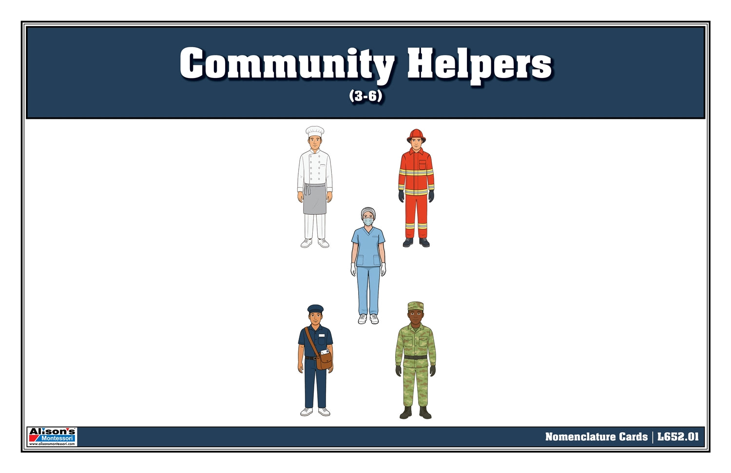 Community Helpers Puzzle with Nomenclature Cards (3-6) (Printed)