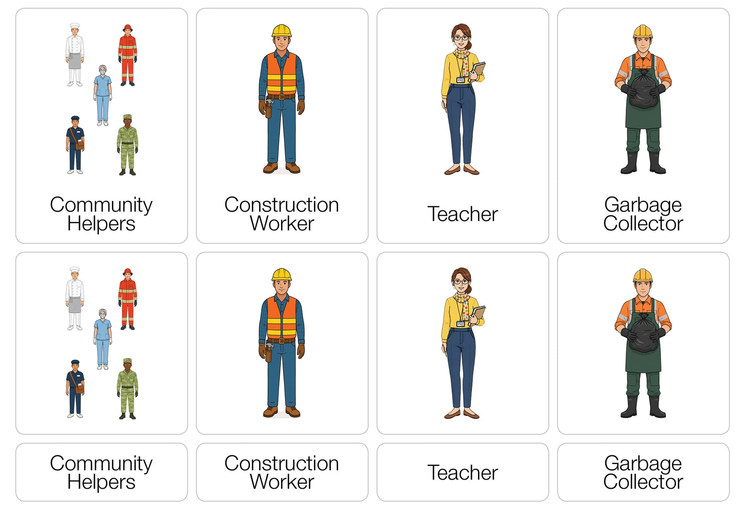 Community Helpers Puzzle with Nomenclature Cards (3-6) (Printed)