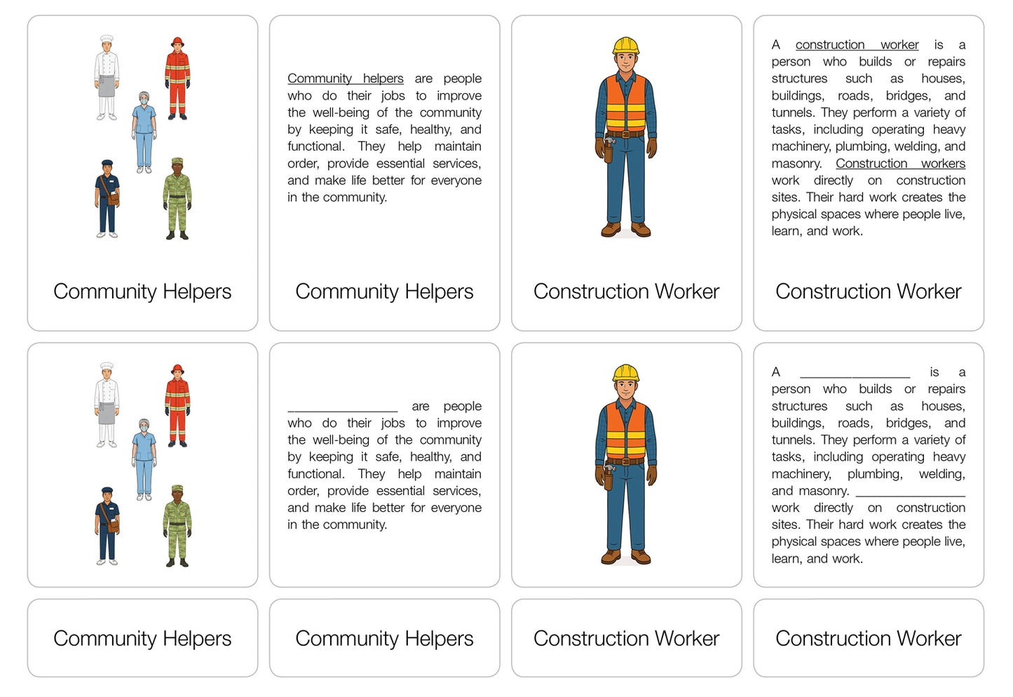 Community Helpers Puzzle with Nomenclature Cards (6-9) (Printed)
