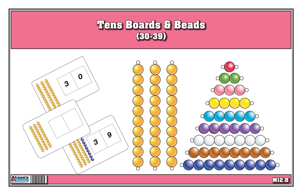 Tens Boards & Beads Activities (30-39) (Printed)