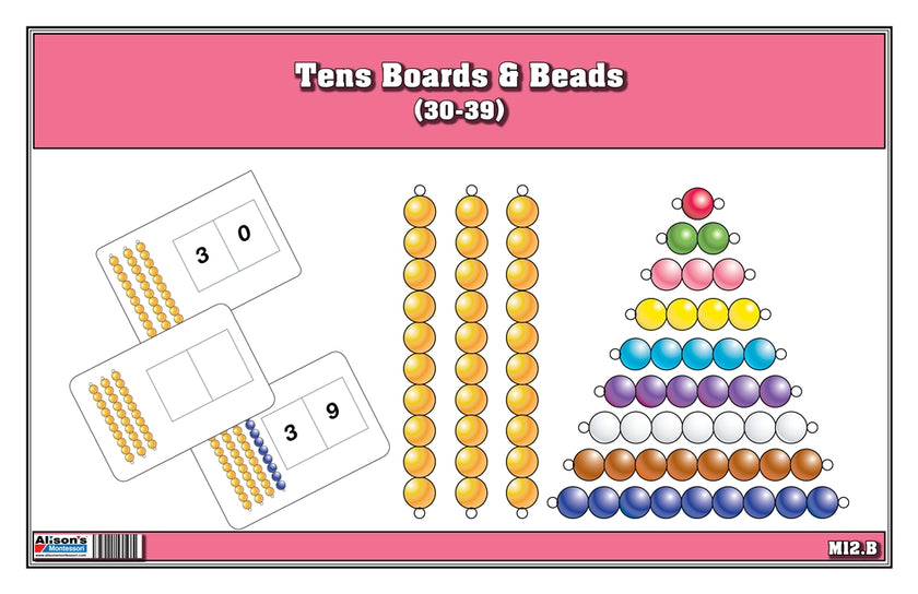 Tens Boards & Beads Activities (30-39) (Printed)