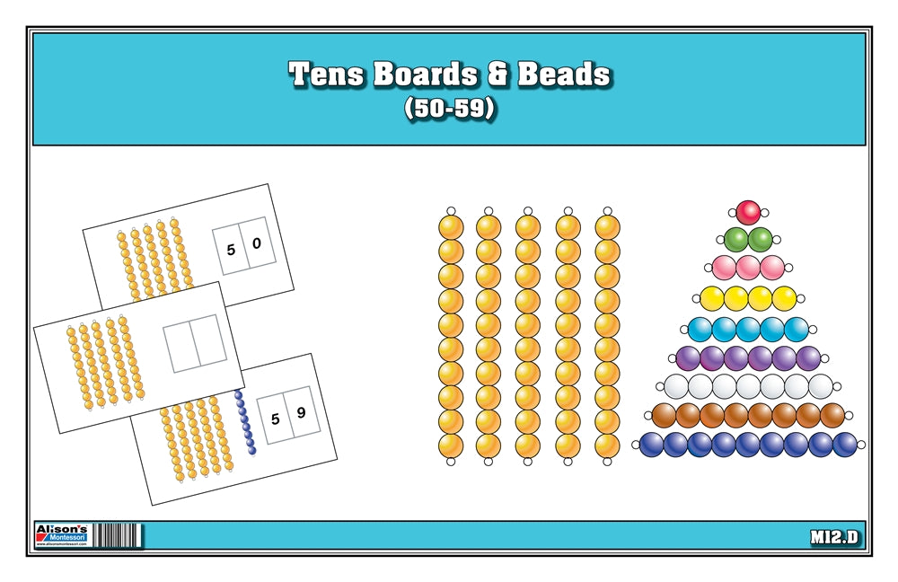 Tens Boards & Beads Activities (50-59) (Printed)
